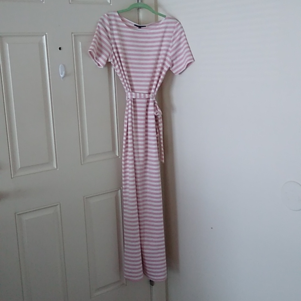 NWOT Pink/white striped Maxi dress